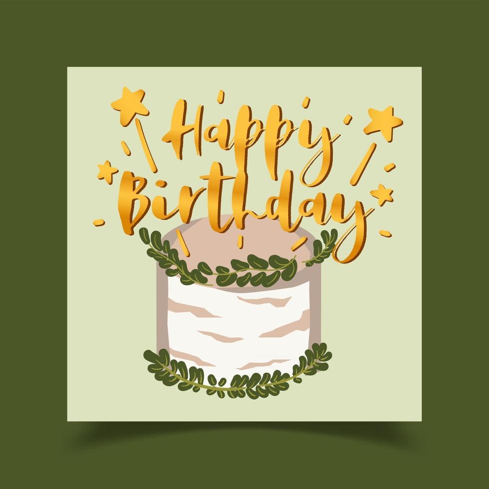 Happy birthday card decorated with cake pictures vector