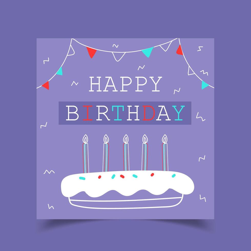 tarjeta de feliz cumpleaños decorada vector