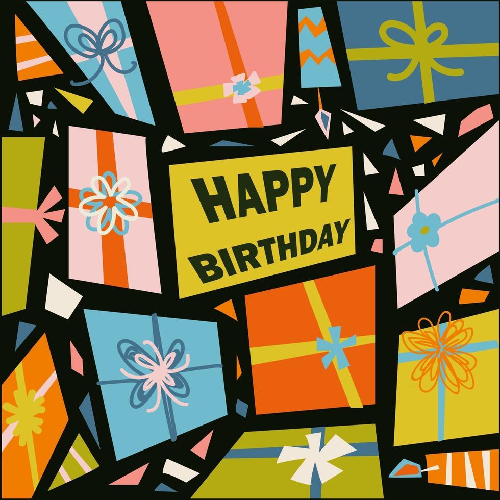 cumpleaños 53 tarjeta de feliz cumpleaños decorada vector