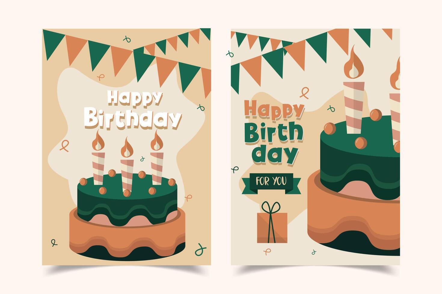 happy birthday card decorated vector