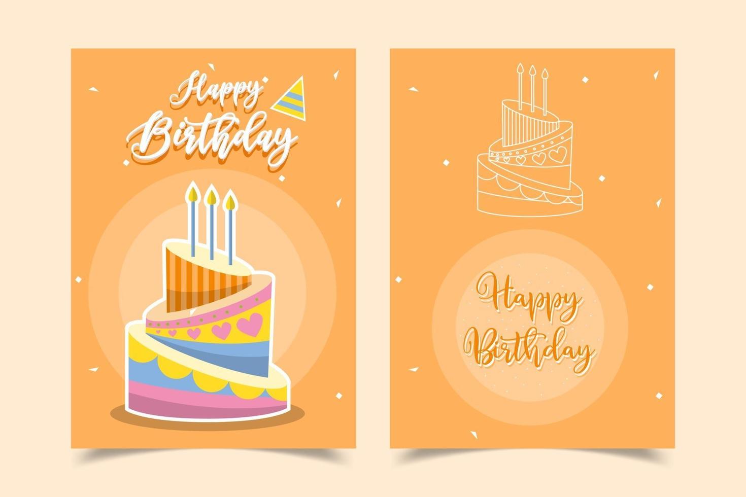 tarjeta de feliz cumpleaños decorada vector