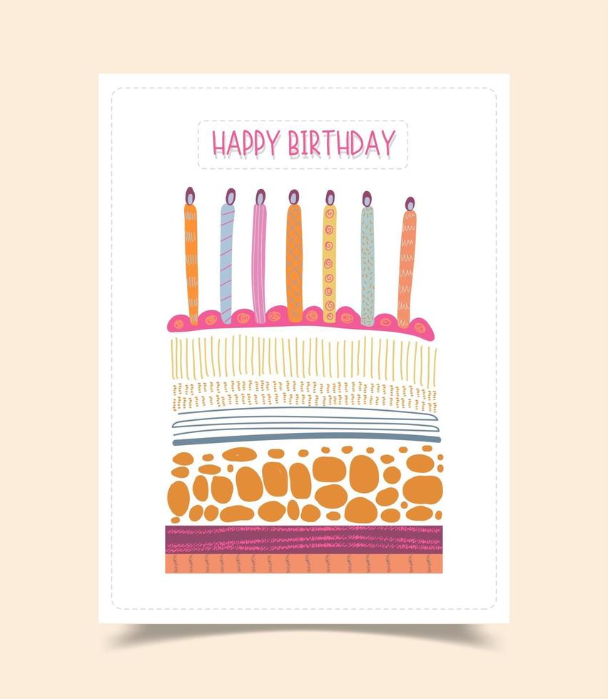 happy birthday card decorated vector