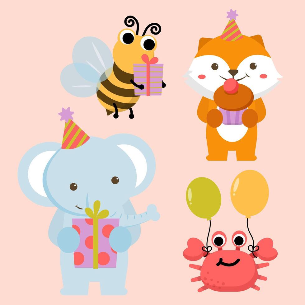 animal cartoon set vector