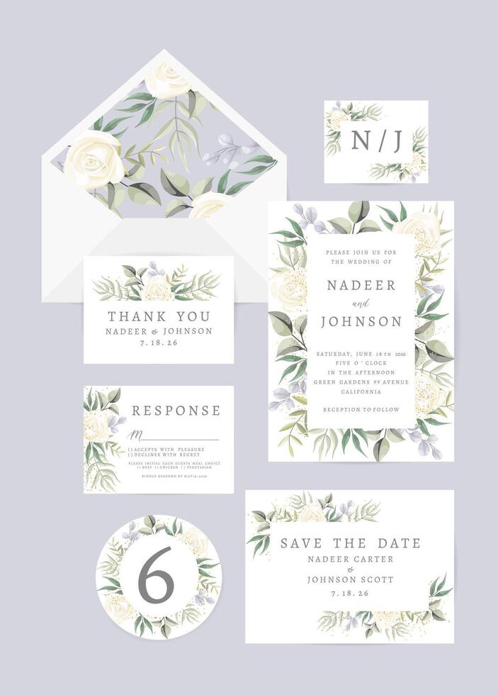 wedding invite card vector