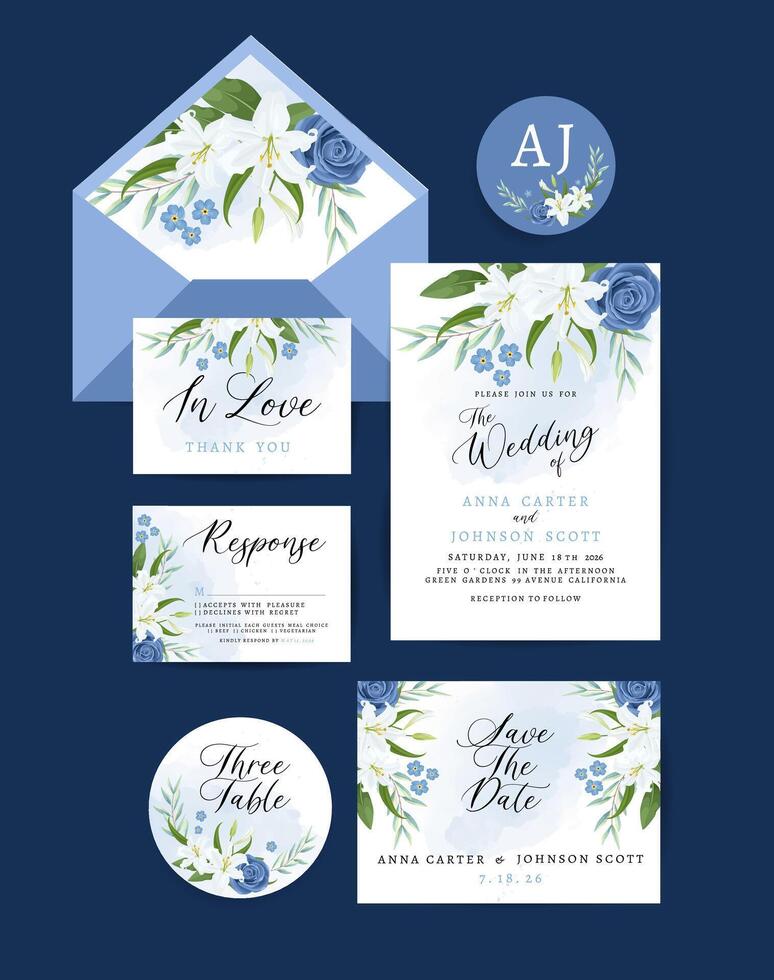 wedding invite card vector