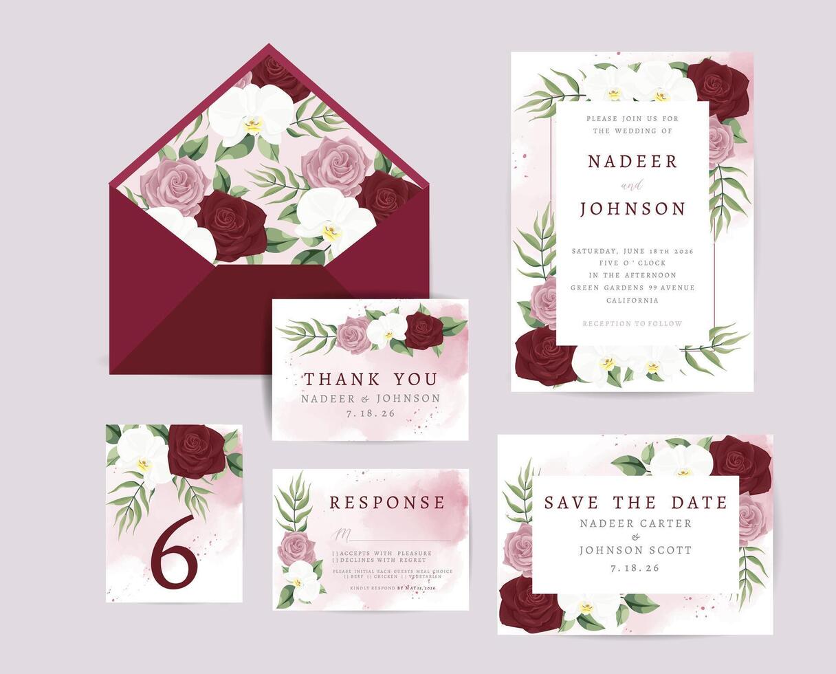 wedding invite card vector