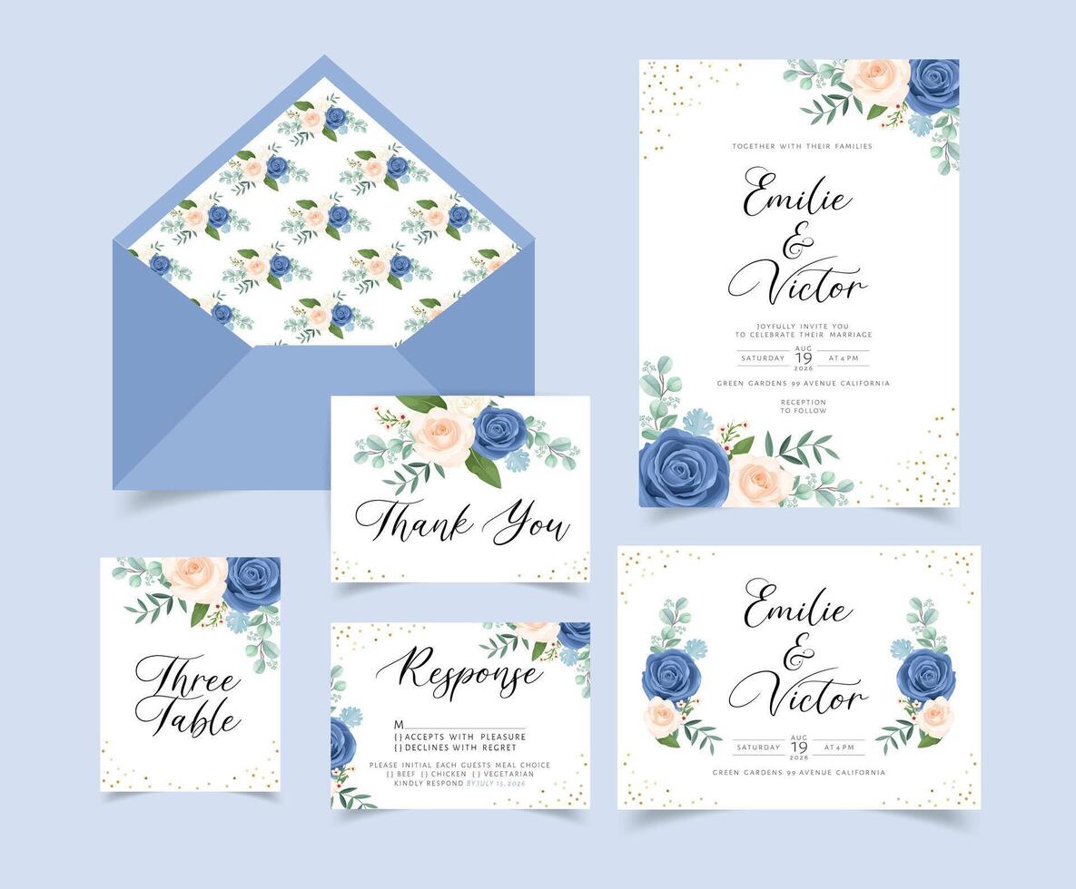 wedding invite card vector