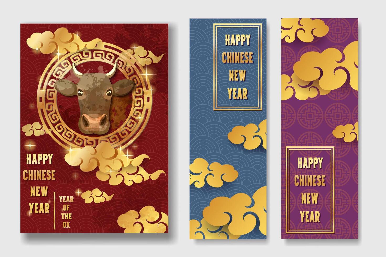 Chinese New Year Banner Set vector