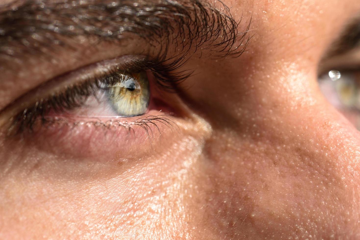 Macro shot of man's eye photo