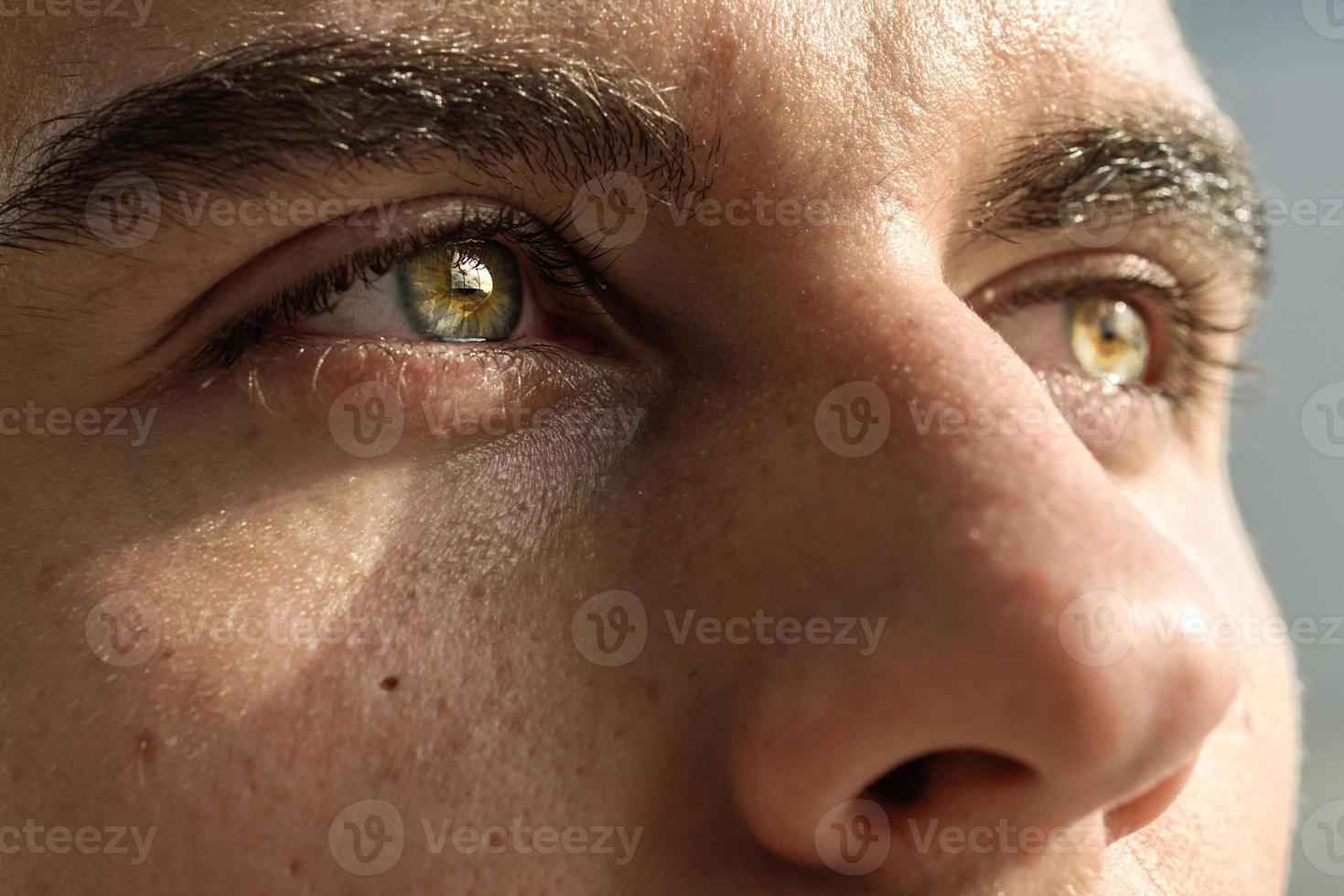 Macro shot of man's eye photo