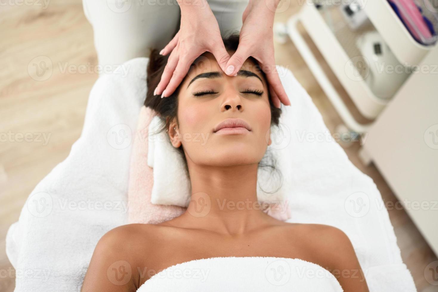 Woman Receiving Head Massage In Spa Wellness Center 2885849 Stock