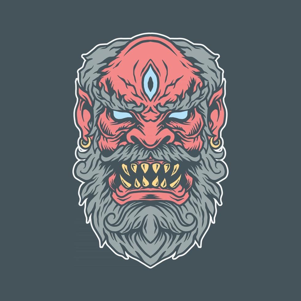 Angry old illustration vector