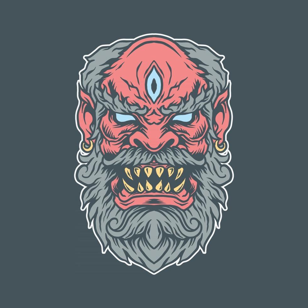 Angry old illustration vector