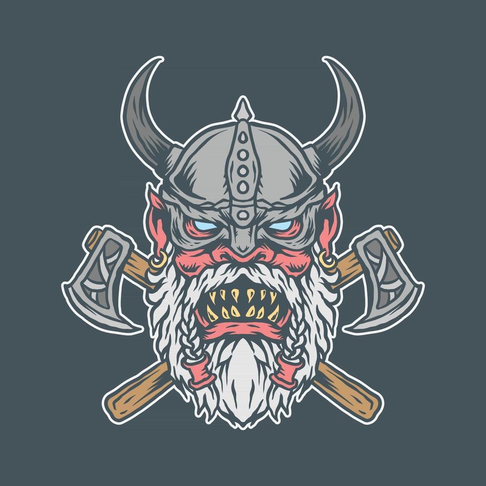 Angry Viking Old vector