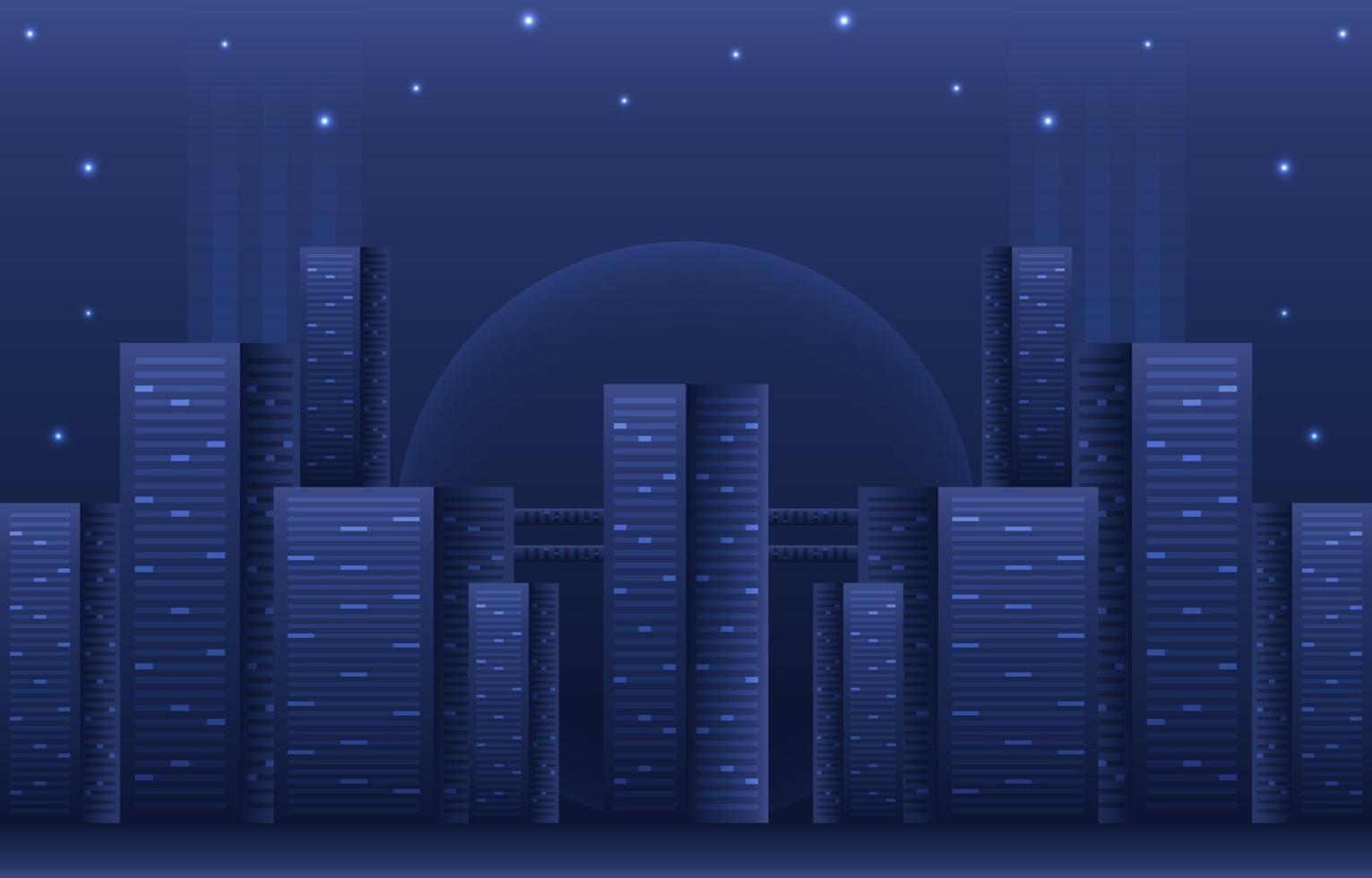 Gradient Blue Cityscape Background Composition vector