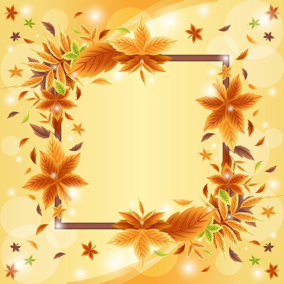 Beautiful Fall Foliage Border Background vector