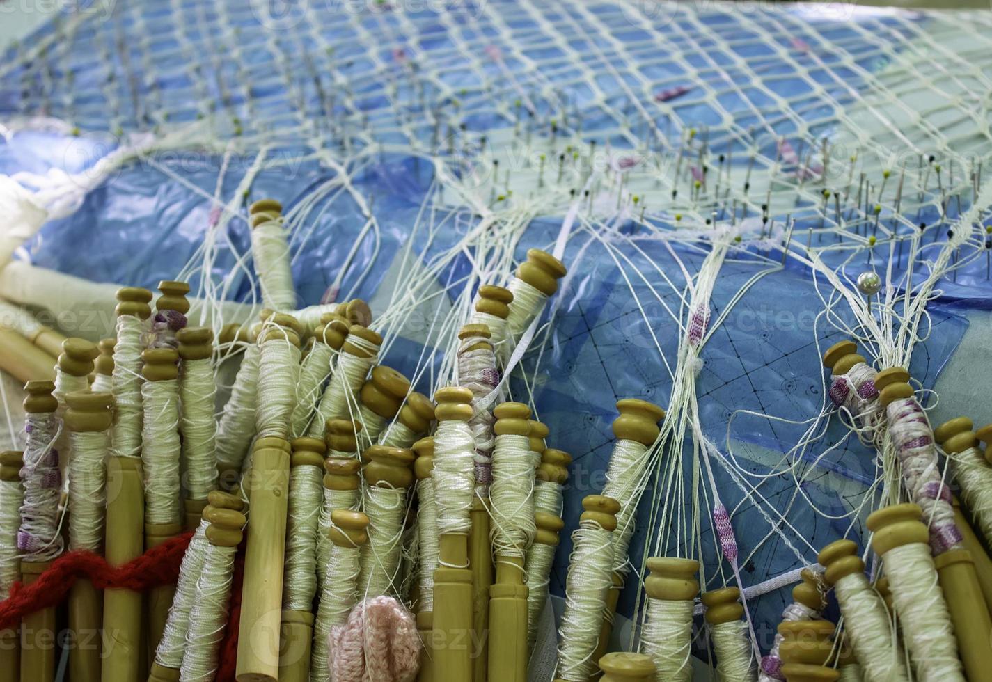 Handmade bobbin lace photo