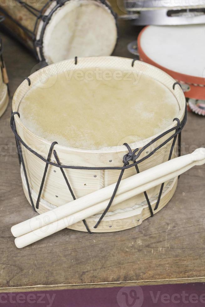 Drum with drumsticks photo