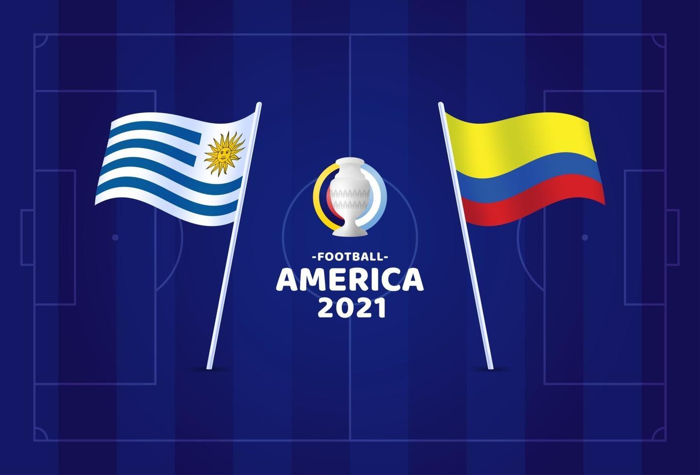 Uruguay vs Colombia match vector illustration Football 2021 championship