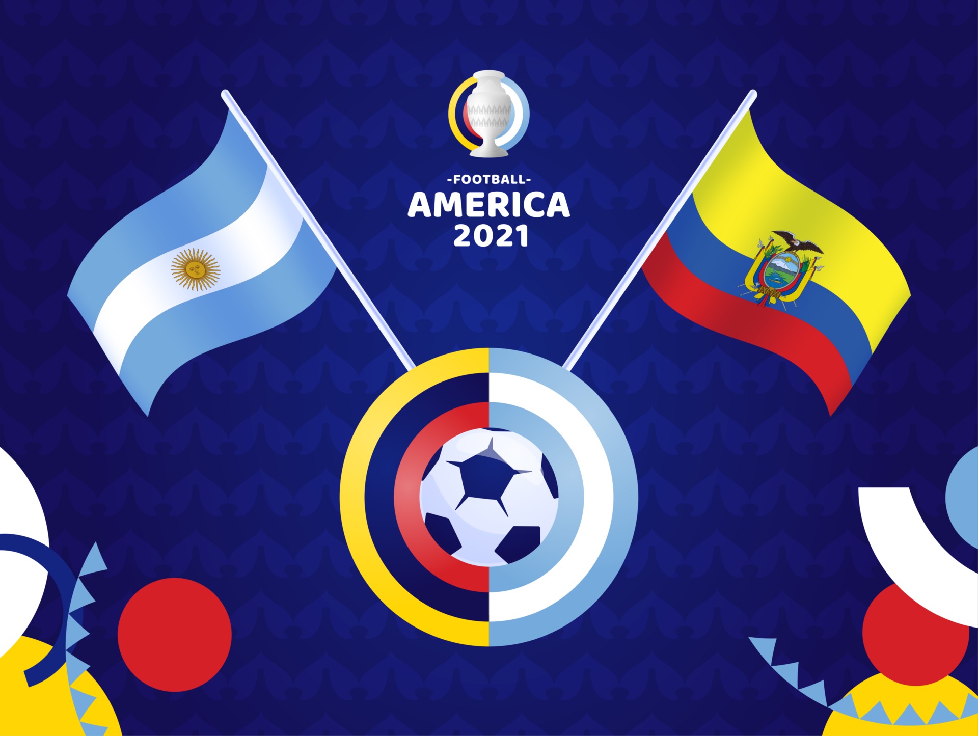 Argentina vs Ecuador match vector illustration Football ...