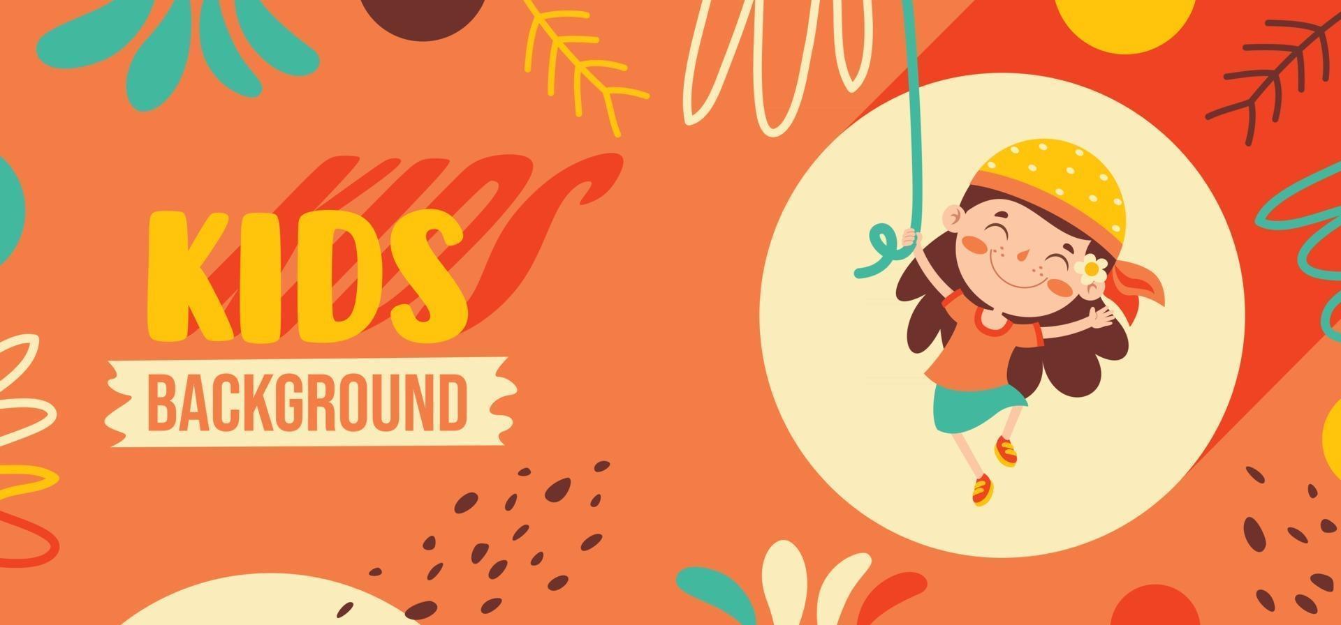 Cartoon Drawing Of Happy Character Swinging vector