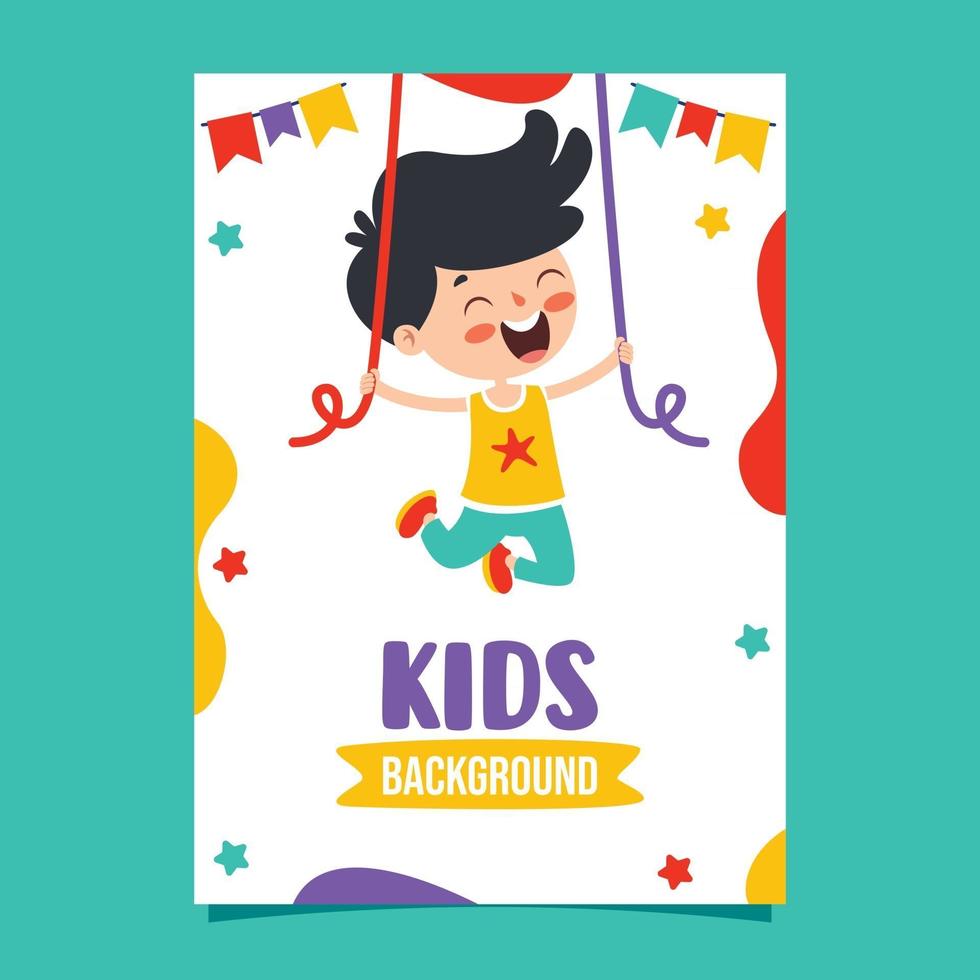 Cartoon Drawing Of Happy Character Swinging vector