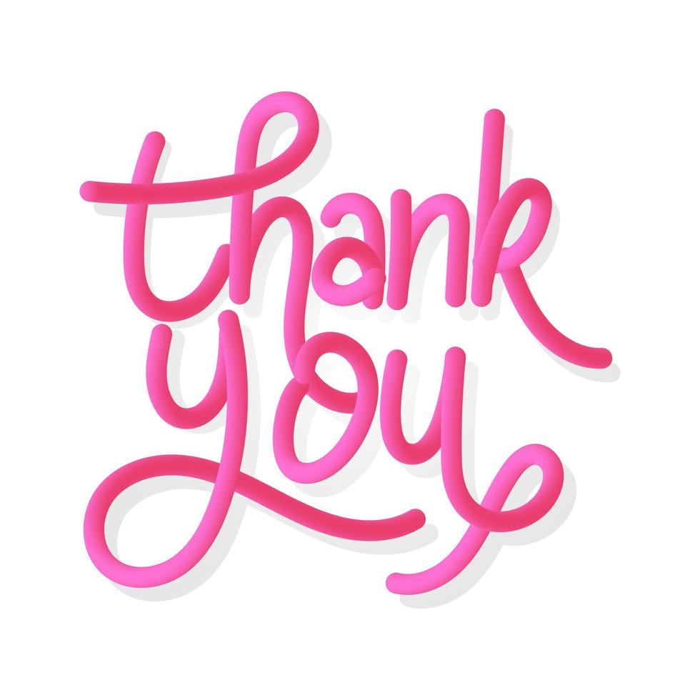 Thankyou gradient handlettering, 3d handlettering thankyou vector