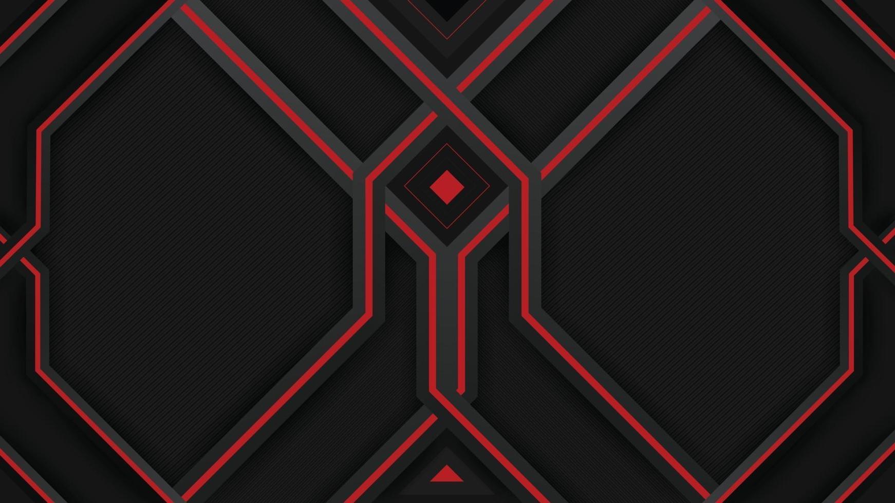 Abstract futuristic geometric black and red gaming background with  black background and modern esport shapes vector