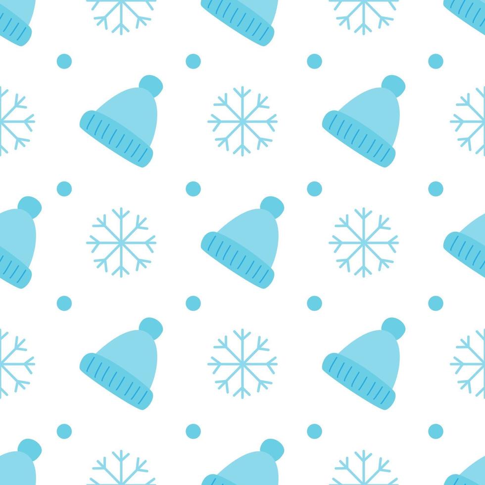 Mitten seamless pattern in blue colors vector