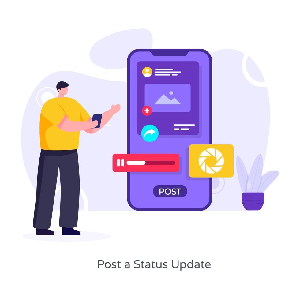 Post a Status Update vector