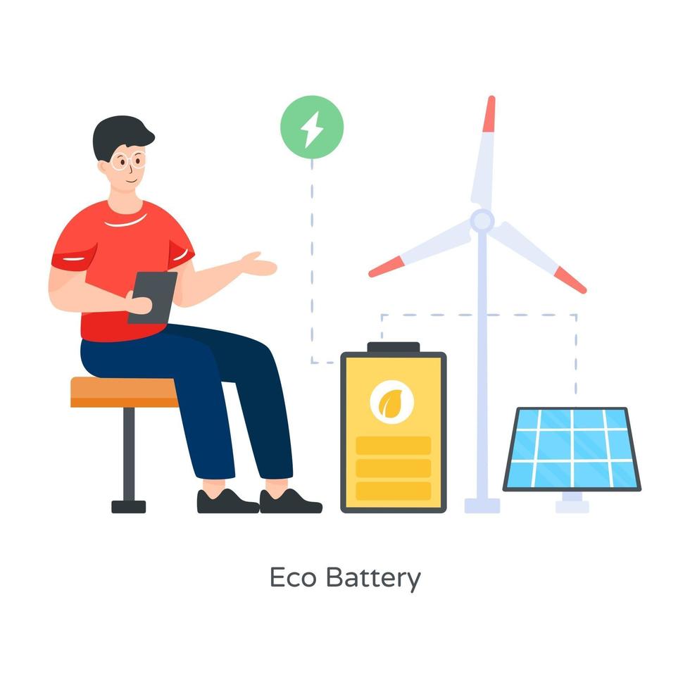 batería móvil eco vector