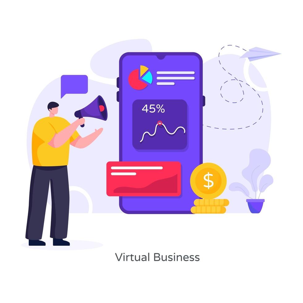Online Virtual Business 2886671 Vector Art at Vecteezy