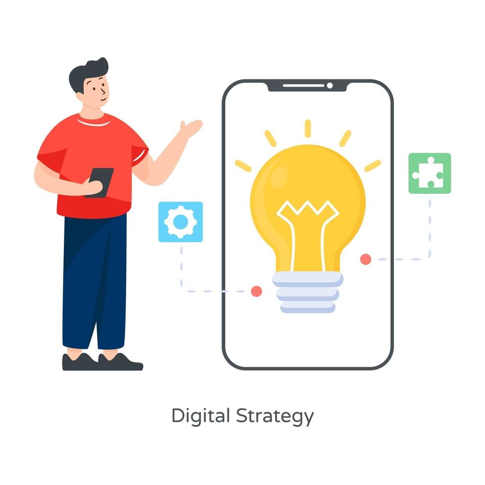 estrategia e idea digital vector