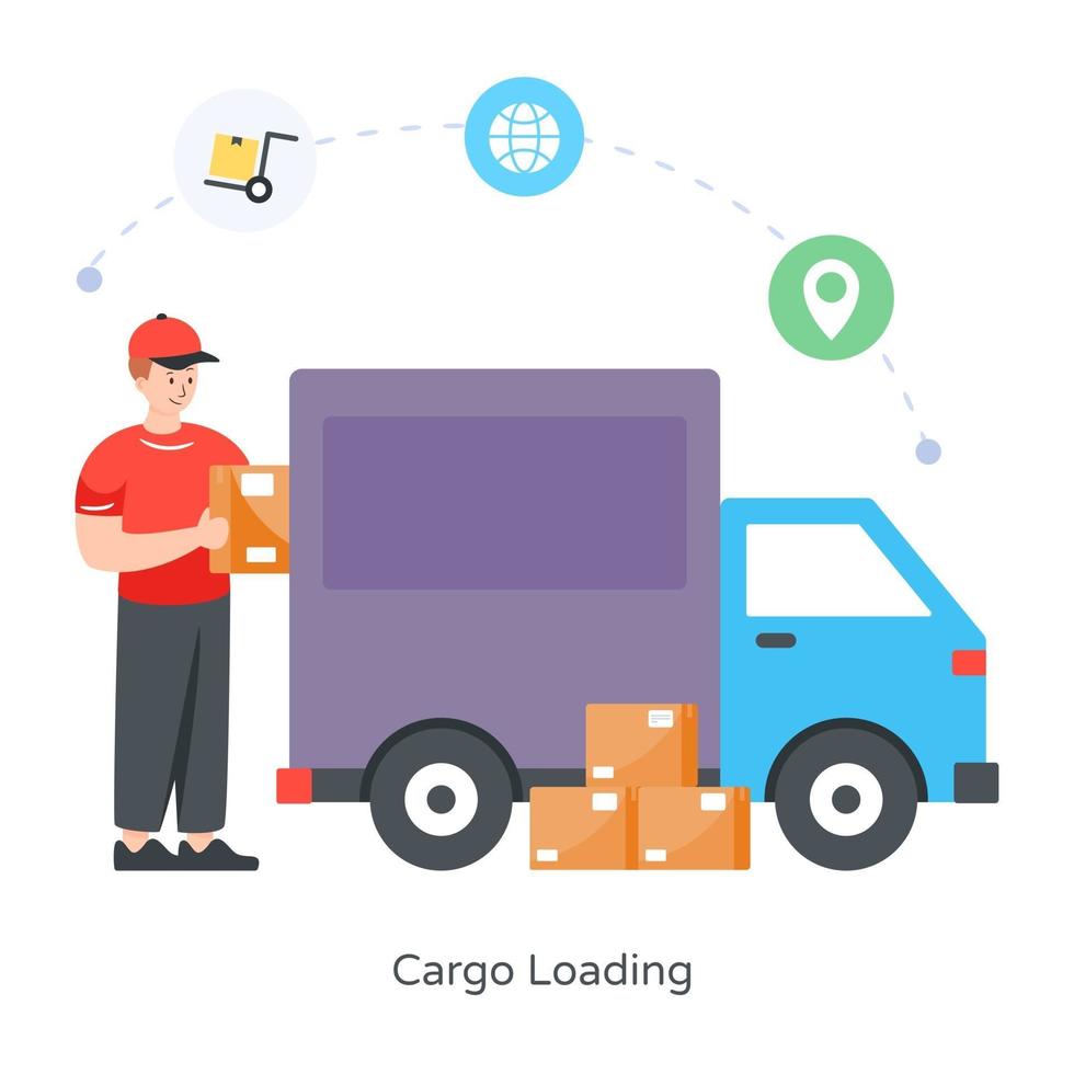 Cargo Loading Truck vector