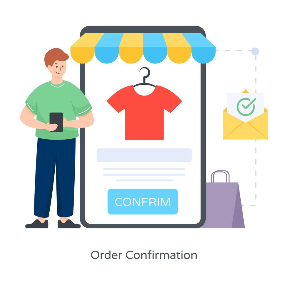 Order Confirmation and shopping vector