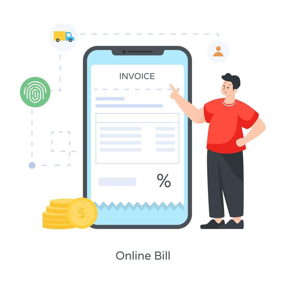 pago de facturas en línea vector