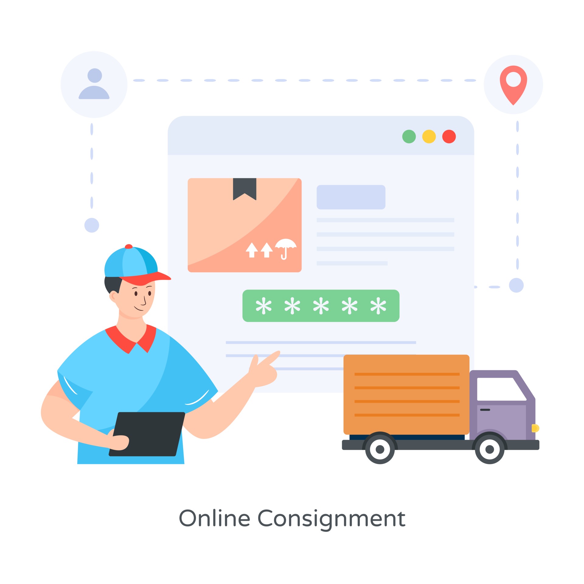 Online Consignment and Delivery 2886727 Vector Art at Vecteezy