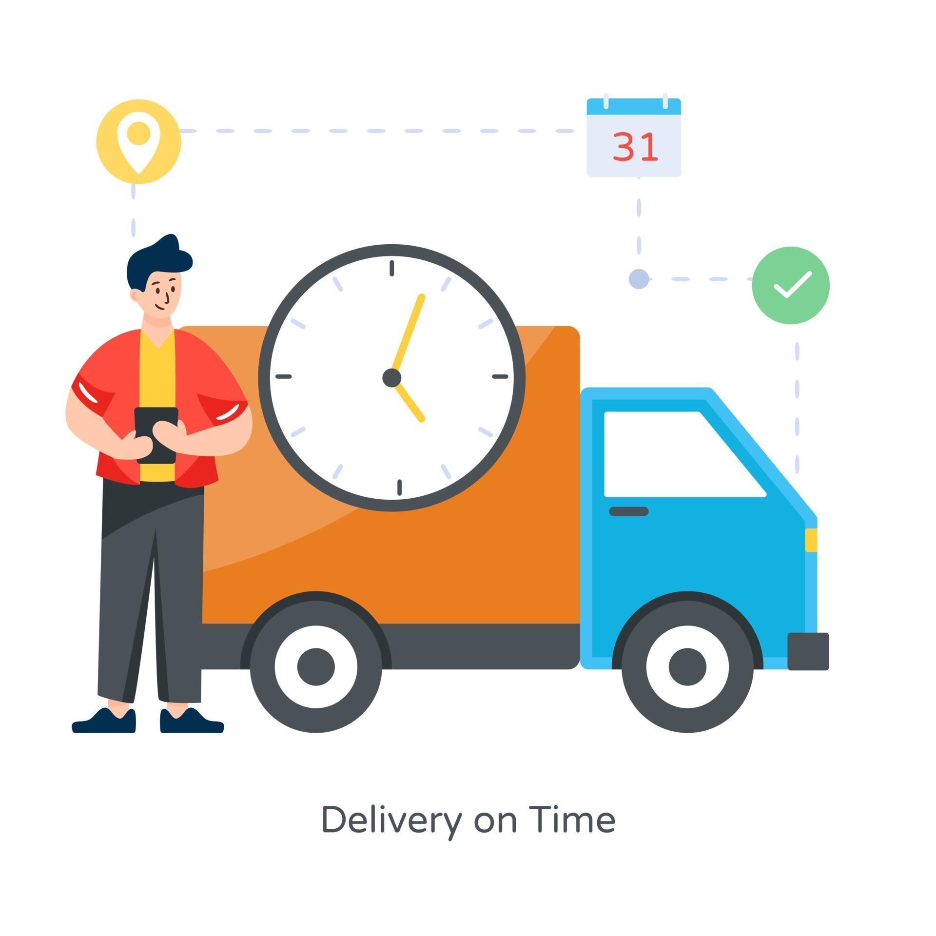 Delivery On Time 2886740 Vector Art at Vecteezy