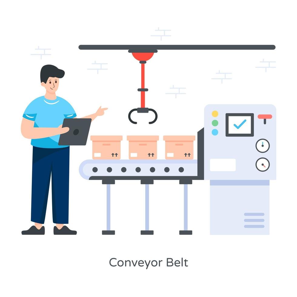 Conveyor Belt and Package vector