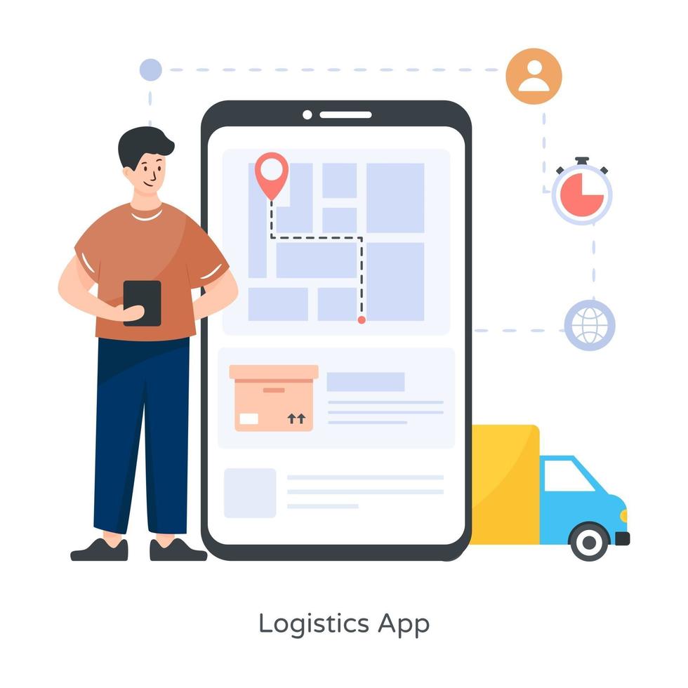Mobile Logistic App vector