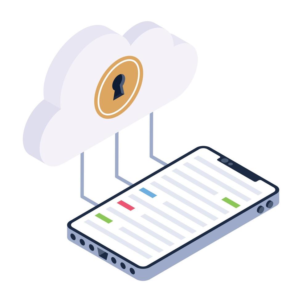 Secure Cloud Mobile vector