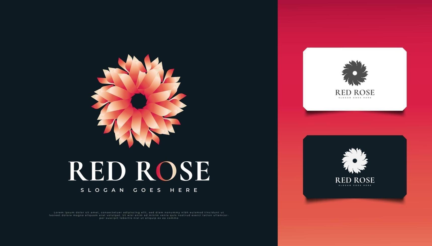 elegante diseño de logotipo de flor de rosa roja, adecuado para spa, belleza, floristerías, resort o producto cosmético vector
