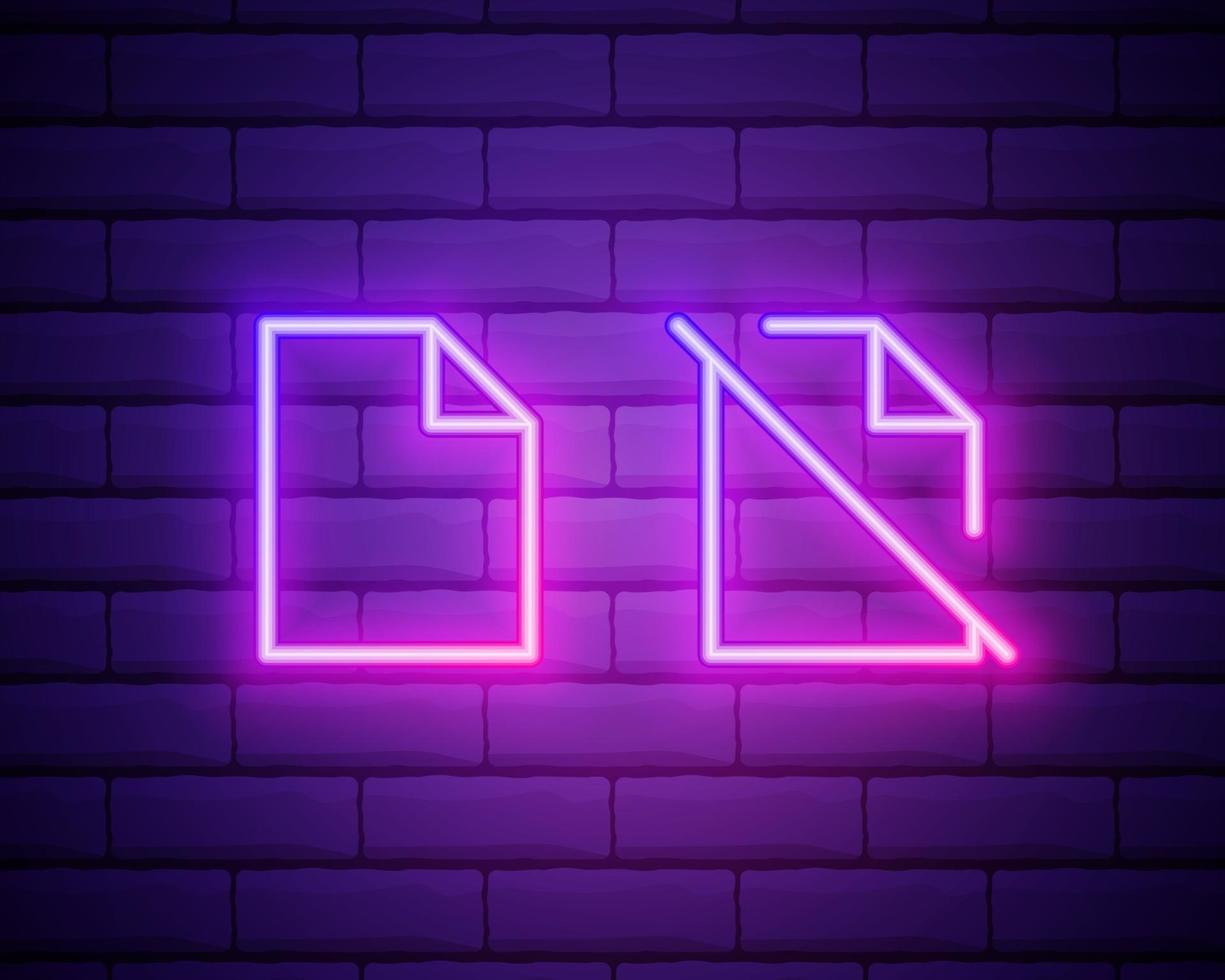 Feedback neon icon. Elements of education set. Simple icon for websites, web design, mobile app, info graphics isolated on brick wall. vector