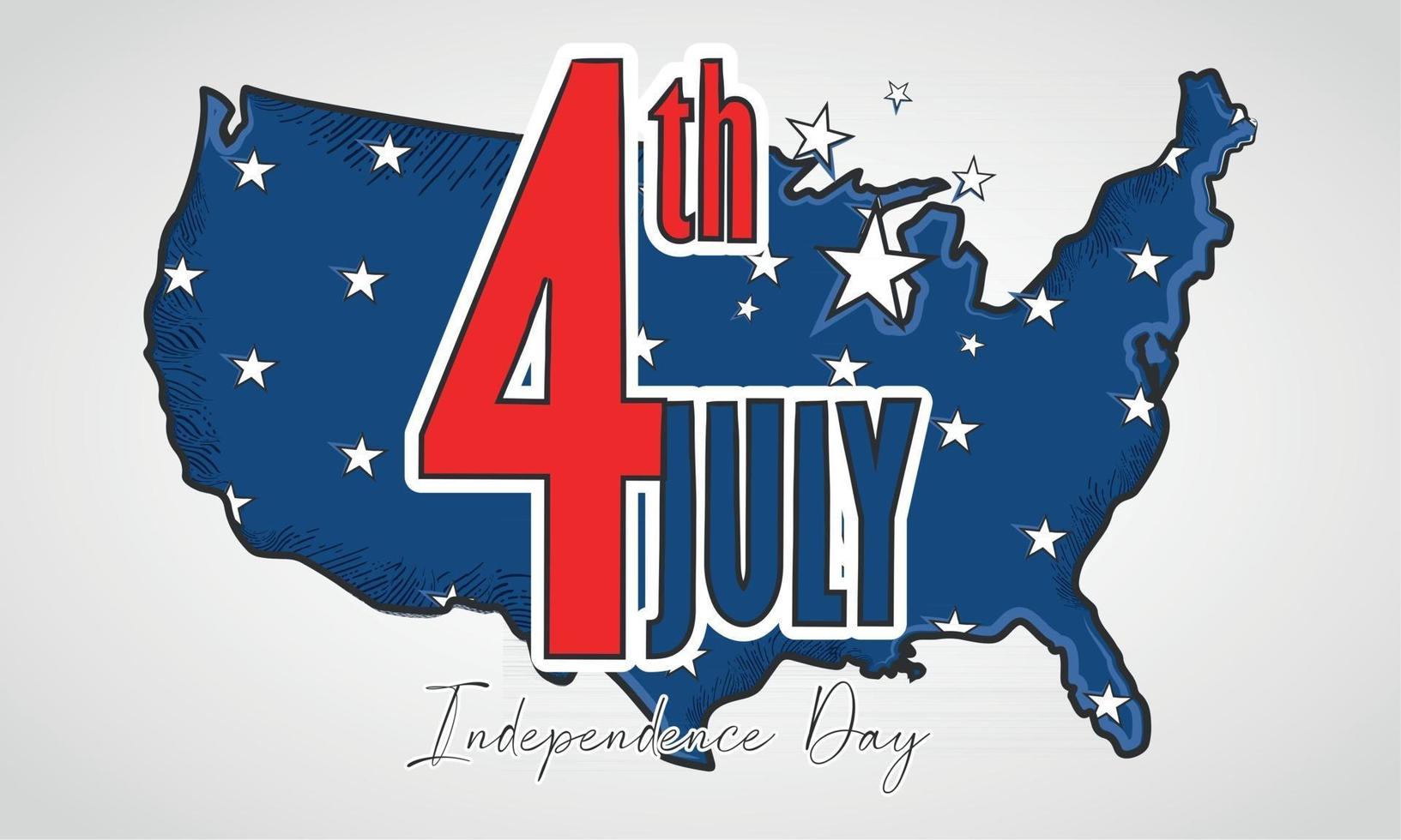 United States map with stars USA Independence day vector