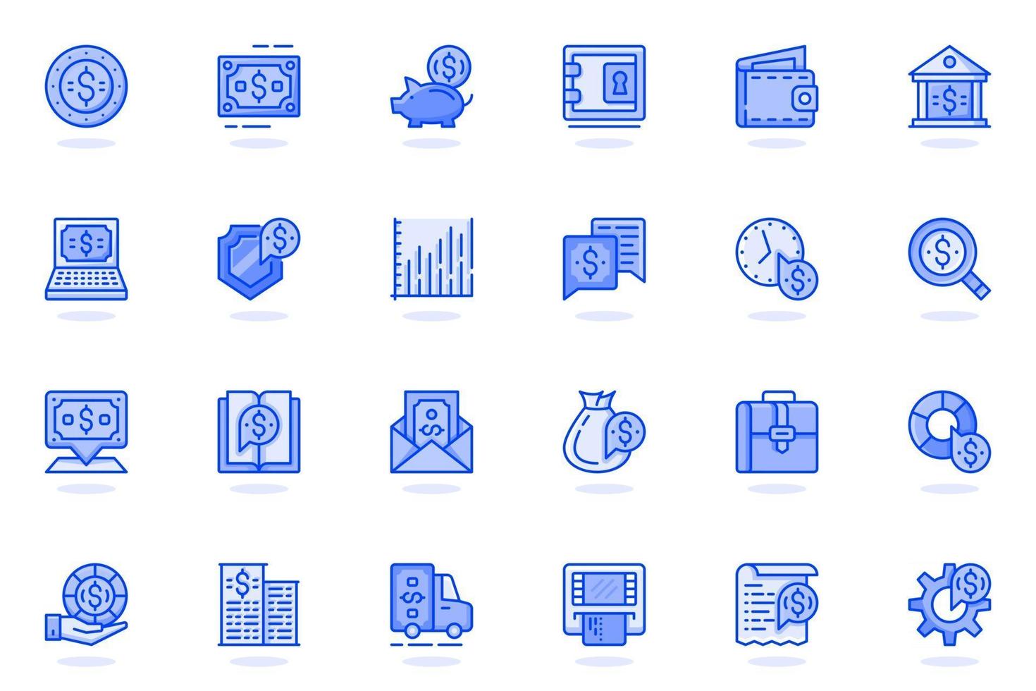 Financial item web flat line icon vector