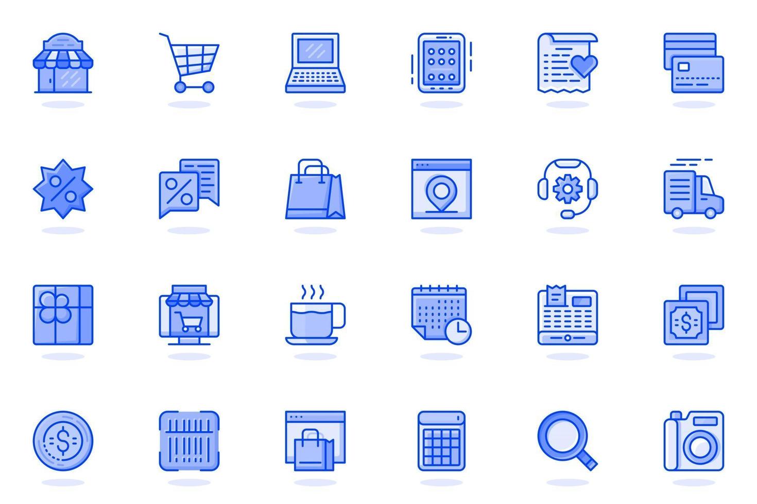 Shopping web flat line icon vector