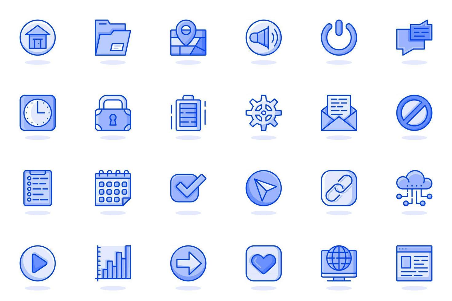 User interface buttons web flat line icon vector