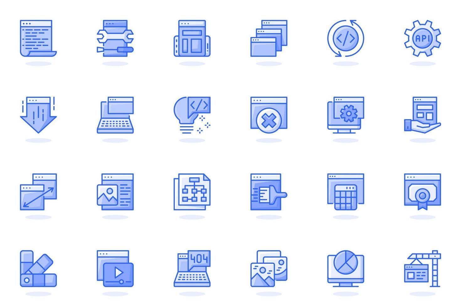 Web development flat line icon vector