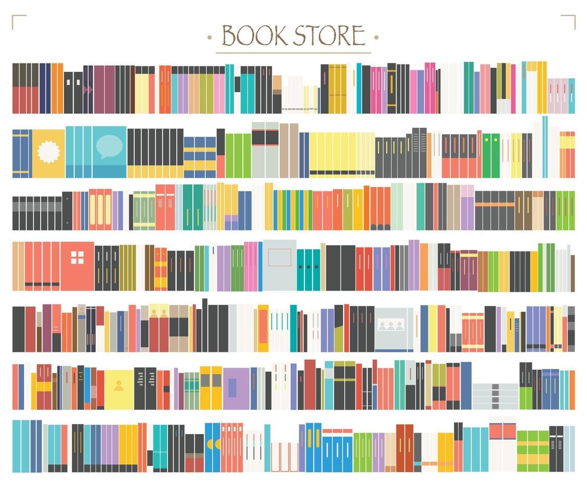 A bookshelf full of books. vector