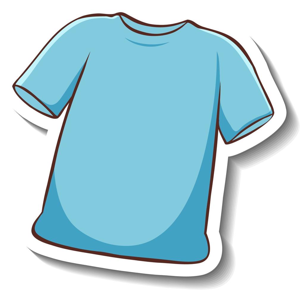 A sticker template with a blue t-shirt isolated vector